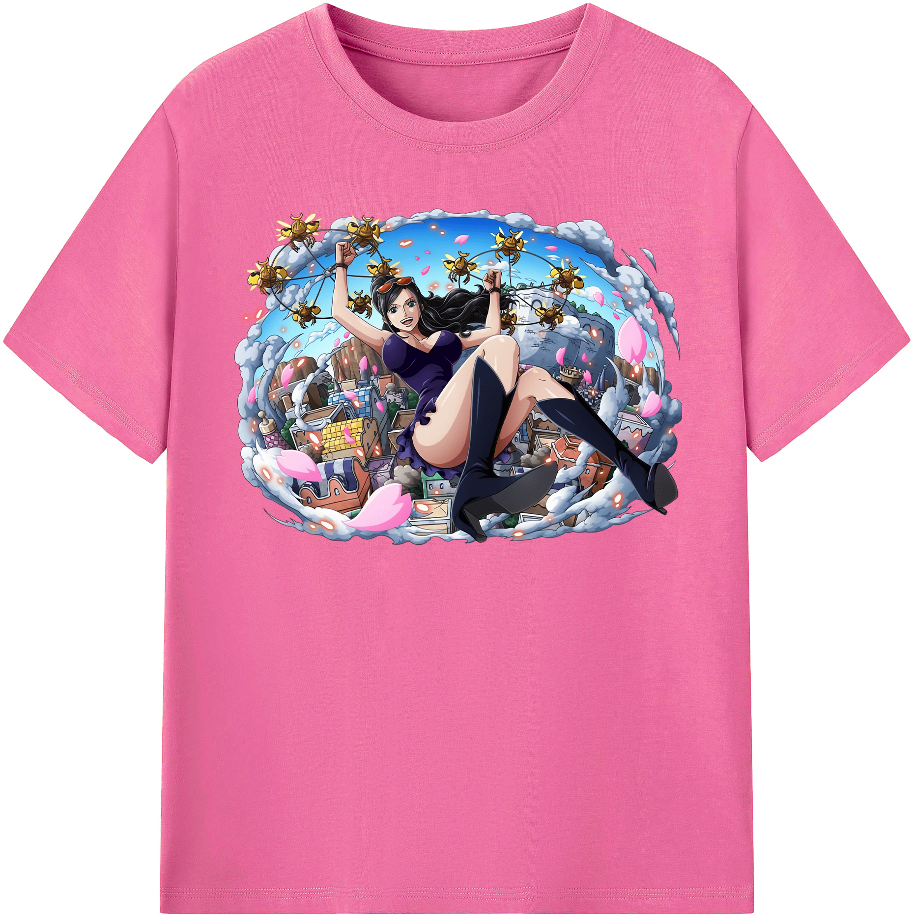ワンピース ニコ・ロビン ONE PIECE Nico Robin レディースカジュアルプリントTシャツ（綿100％）